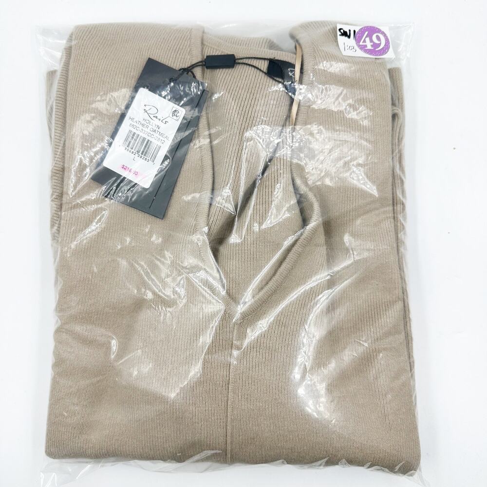 Rails Hollyn Tan V-Neck Sweater Heather Oatmeal L NEW Minimalist Softgirl Scandi - Picture 9 of 9